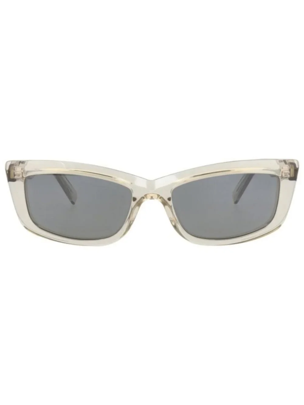 New Saint Laurent Womens Cat Eye Beige Beige Silver Fashion Designer Sunglasses